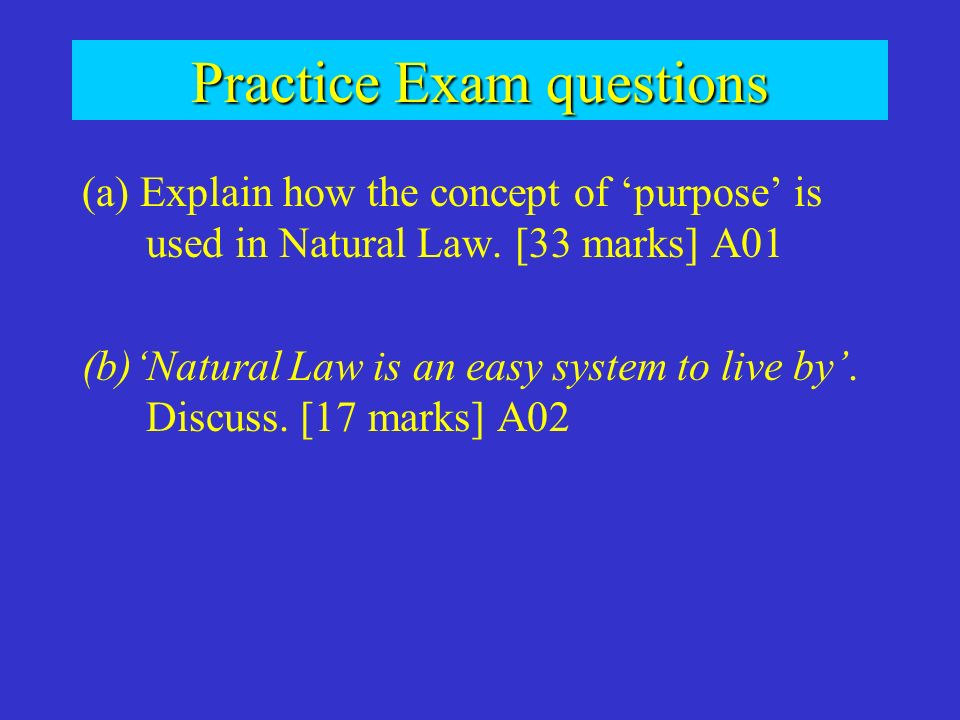 Explain what is meant by a natural law approach to ethics - Sample Essay